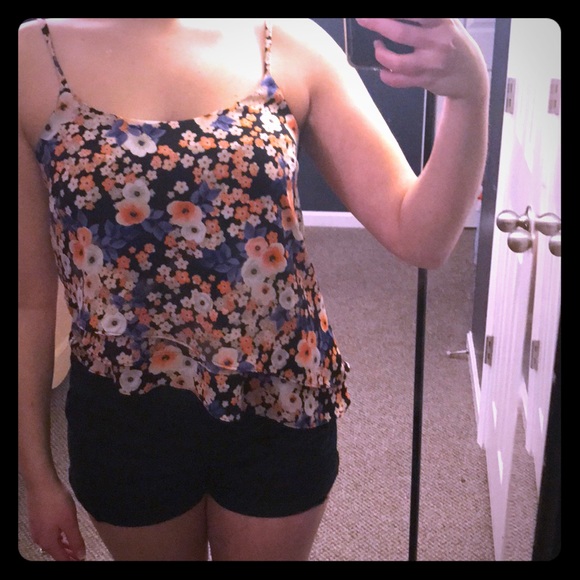 Forever 21 Asymmetrical Floral Tank - Picture 1 of 3